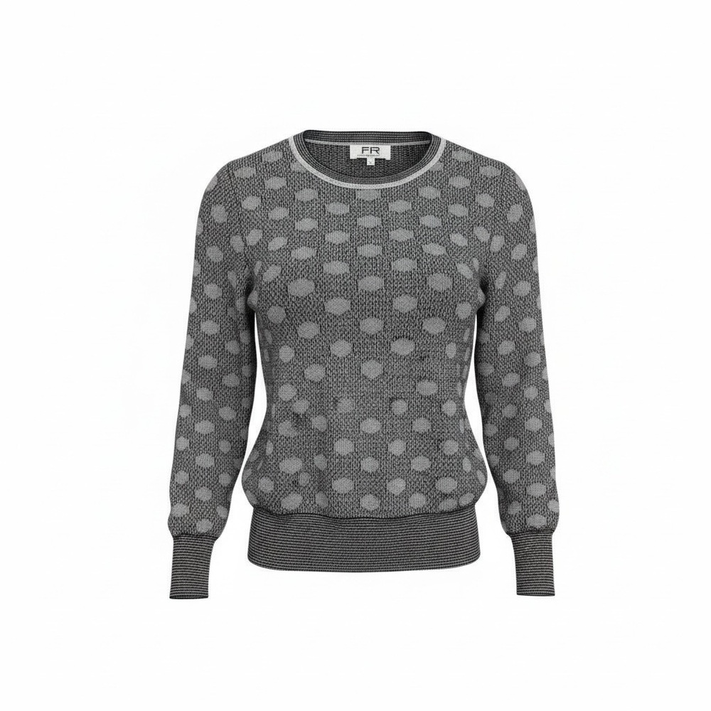 Robert Rodriguez, silver and black knit long sleeve sweater